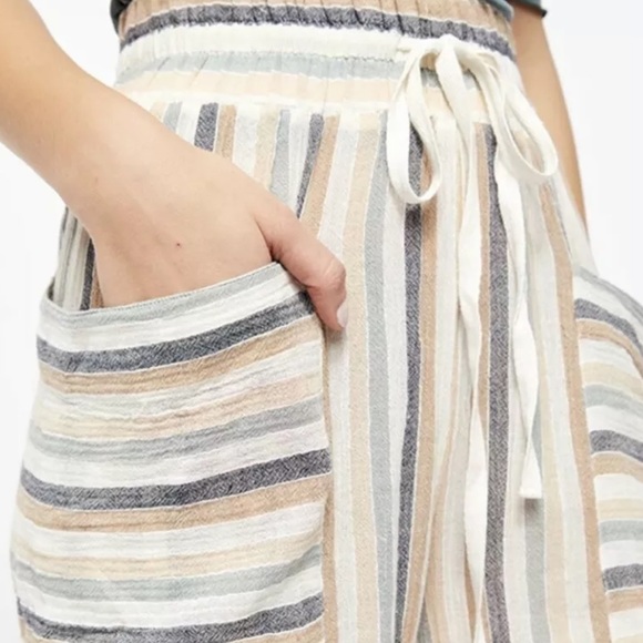 FREE PEOPLE Indigo Combo Wide Leg Beach Pant - Picture 7 of 9